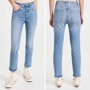 AGOLDE Riley High Rise Button Fly Organic Cotton Jeans